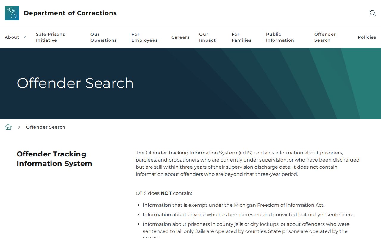 Lake County state-custody offender record search interface