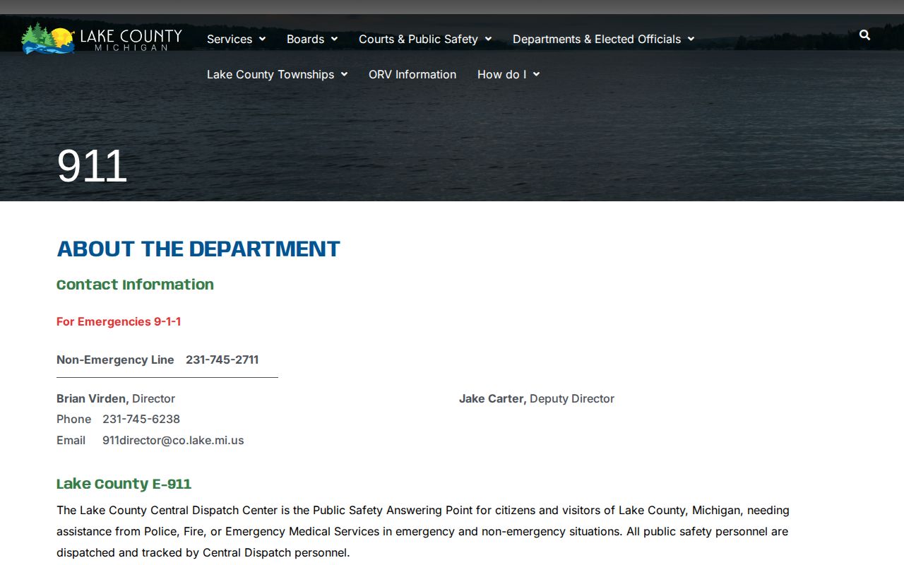 Lake County warrant-record tip routing page