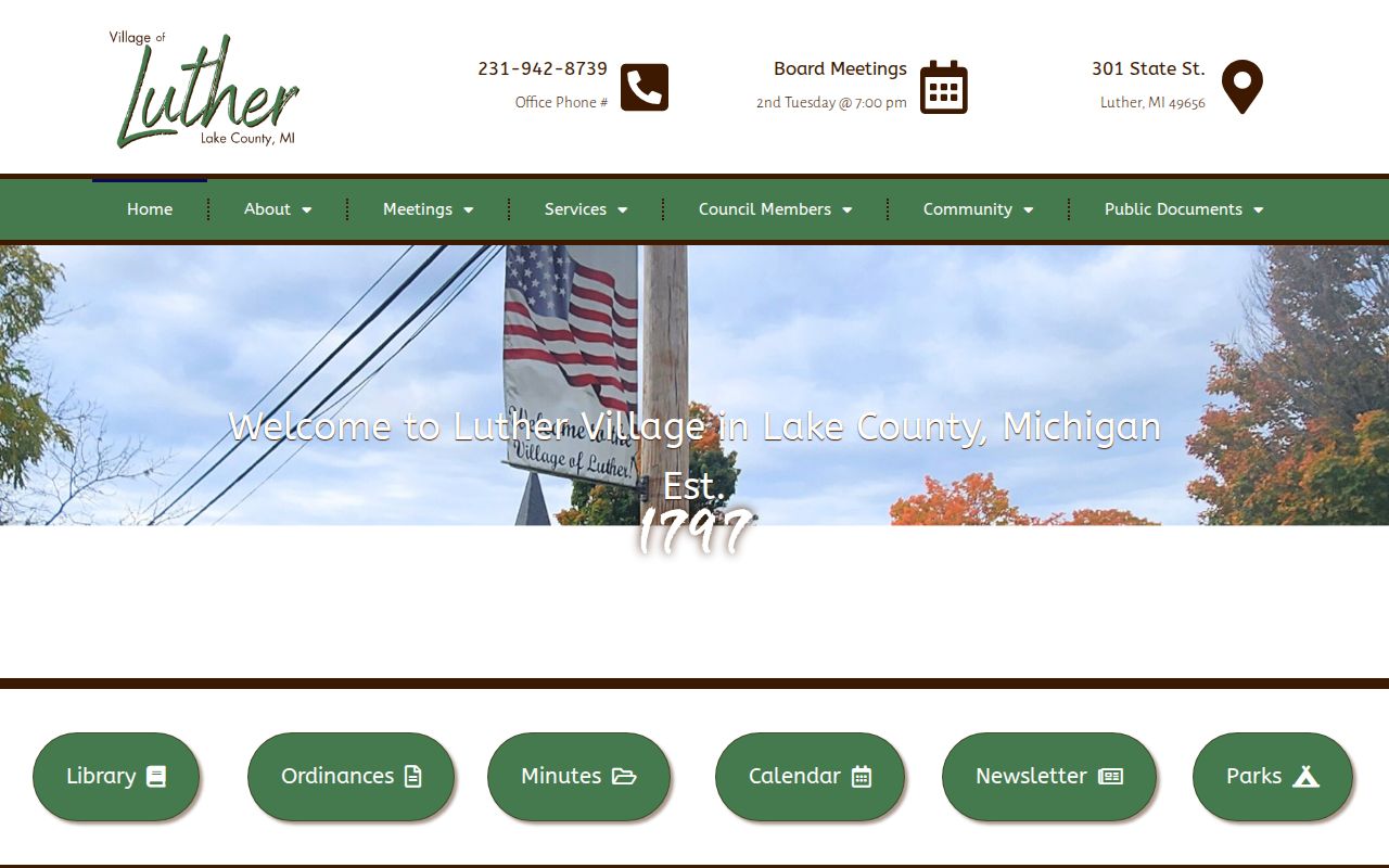 Luther village office navigation for Lake County arrest record routing